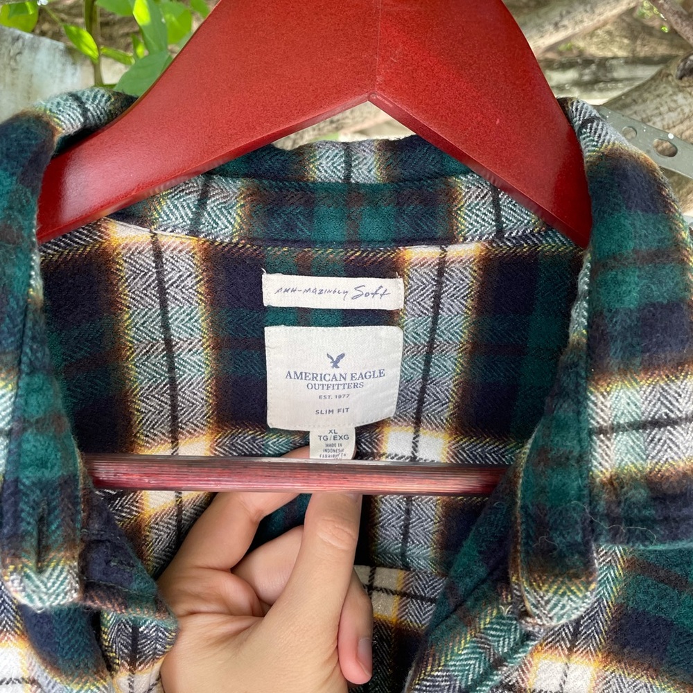 AEO Ann Mazingly Soft Slim Fit Flannel Shirt